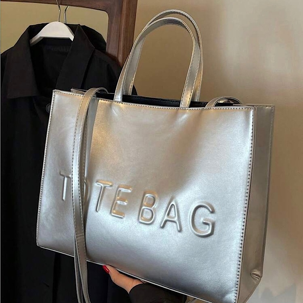 Silver Tote Bag